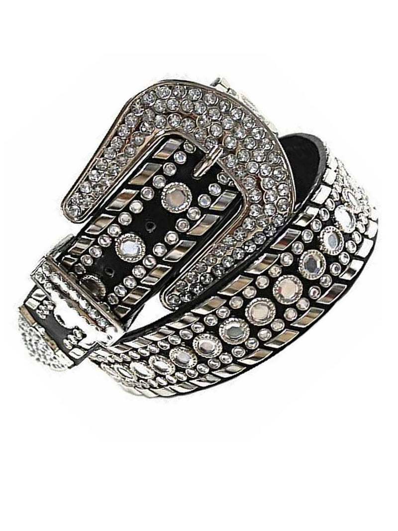 White Rhinestone Studded Western Belt For Women Size Medium  display picture 1