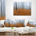thumbnail image 3 of Designart Foggy Forest and Fallen Leaves - Modern Forest Throw Pillow - 18x18, 3 of 4