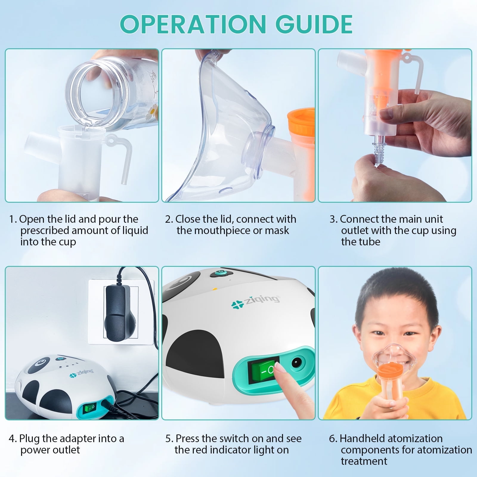 Cute Panda Mist Maker, Ultrasonic Humidifier for Bedroom, Office & Travel, Quiet, Auto Shut-Off
