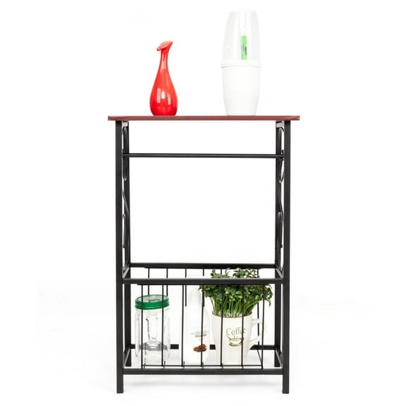 EasingRoom Multifunctional Bathroom Table Indoor Side Table with Metal Storage Basket Coffee