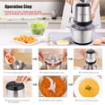 thumbnail image 4 of Picadora de carne eléctrica HOMEASY 2L de acero inoxidable 350W, 8 tazas, 4 of 9