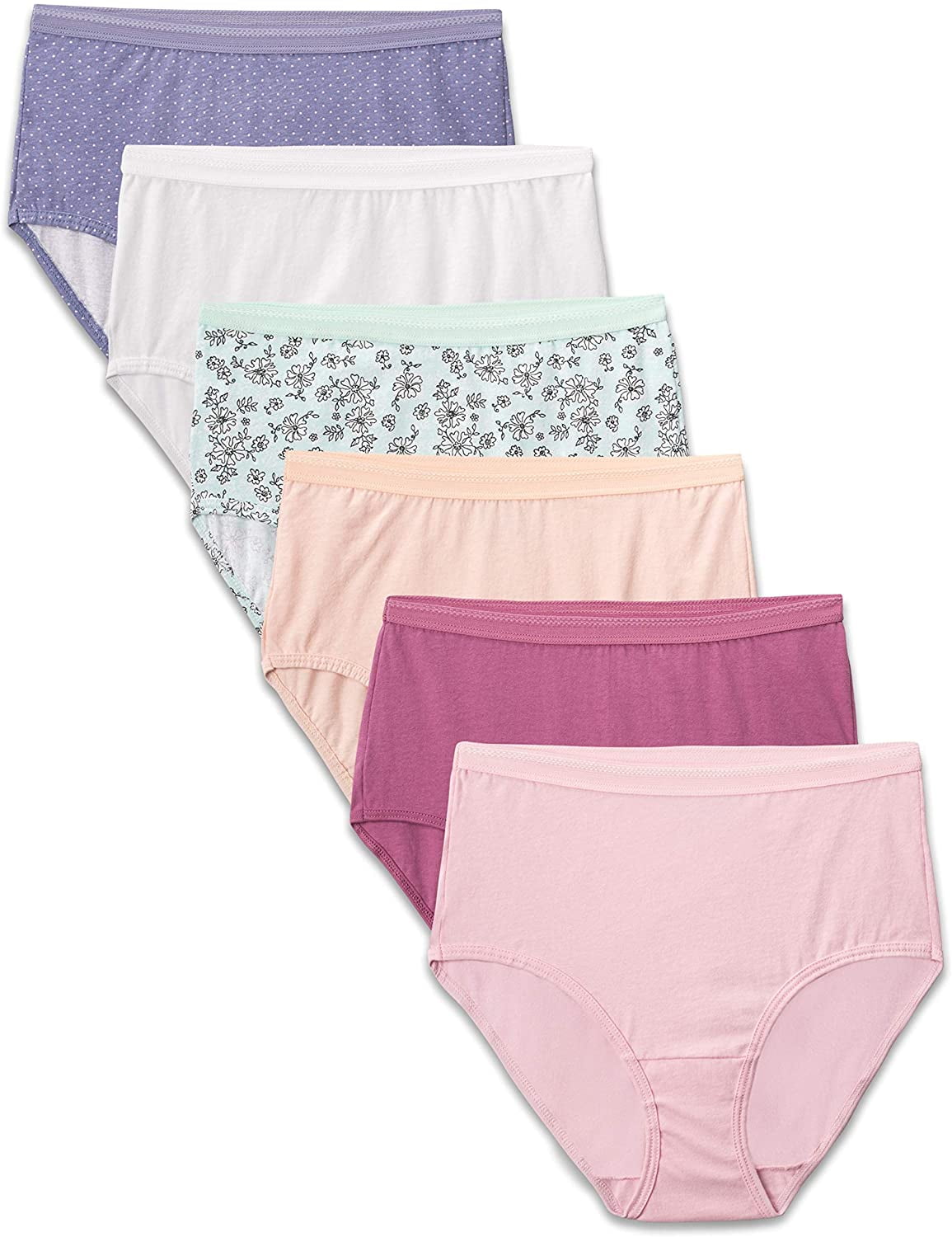 Fruit of the Loom Women`s 6pk Assorted Cotton Briefs, 7, Assorted ...