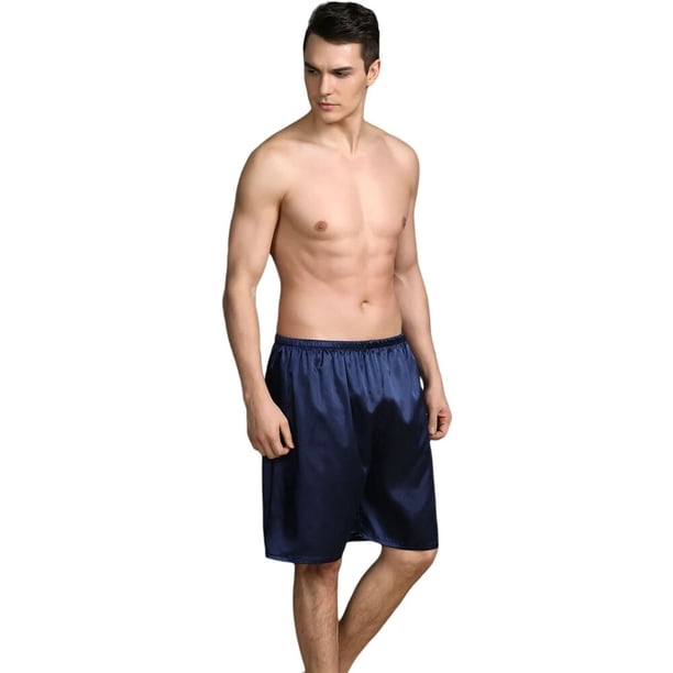 Pijama Sexy de seda de imitación para hombre, pantalones cortos sueltos cómodos para dormir en casa, Fiesta en la playa, SGWT1, novedad de verano