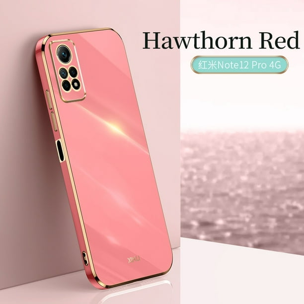Funda Para Xiaomi Redmi Note 12 Pro 4G De Lujo Chapado Cuadrada De TPU Cubierta Suave + 5G Fundas De Protección De Cámara