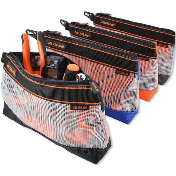 Juego de bolsas para herramientas WELKINLAND, transparentes, 4 piezas de 13 pulgadas con cremallera