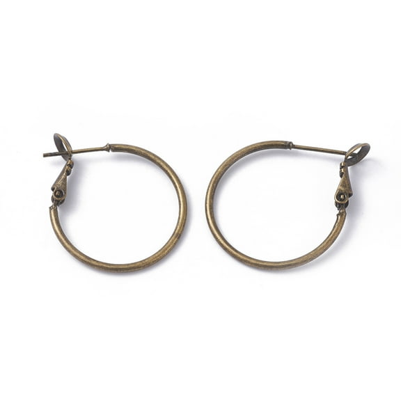 Brass Hoop Earrings Ring Bronze 24x1.5mm Pin: 0.7mm