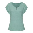 thumbnail image 4 of LASCANA Women's Button Detail Short Sleeve Knit Top Buttons, 4 of 6