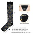 thumbnail image 3 of FORMRS Womens Knee High Socks Casual Long Thick Travel Daily Wear, 2 Pairs, Blue Art Pattern, 3 of 6