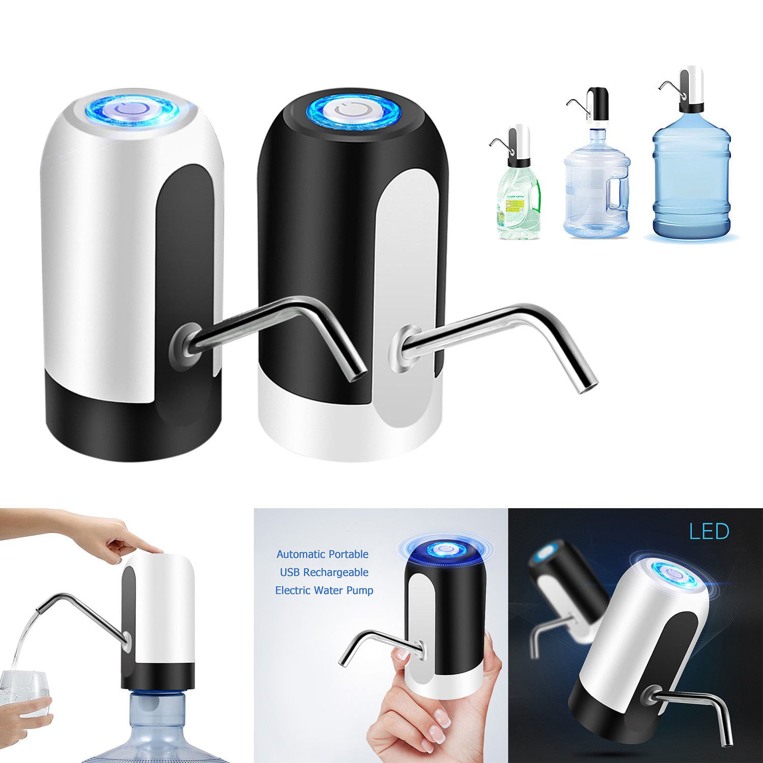 Portable Electric Auto Water Pump Dispenser Gallon Bottle Drinking Button Switch 