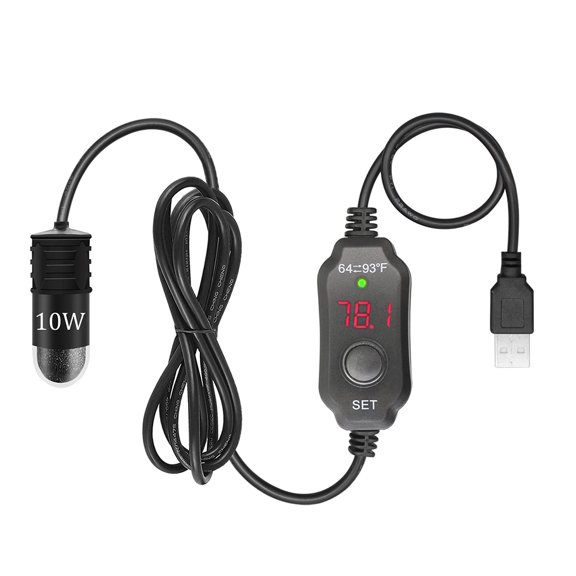 Billuyoard Calentador eléctrico para pecera, pantalla Digital, botón de Control de temperatura, repuesto ajustable, calentador de acuario, varilla Termómetros de acuario Billuyoard  PT004396-00
