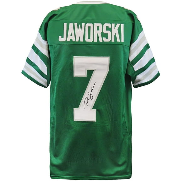 Ron Jaworski Signed Green Throwback Custom Football Jersey