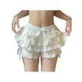 thumbnail image 1 of Gupgi Women Ruffles Shorts Harajuku Bow Lace Sleep Shorts Pajama Short  Pants, 1 of 8