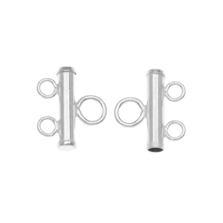New Double Strand - Sterling Silver Double Bead Strand Reducer Connector (2)