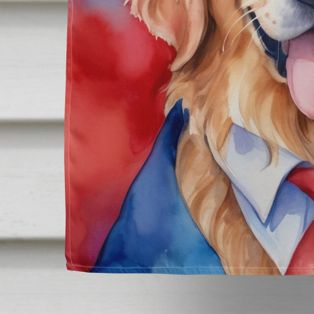 Golden Retriever Patriotic American House Flag 28 in x 40 in
