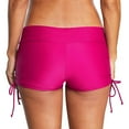 thumbnail image 3 of Womens Swim Shorts Stretchy Sporty Bathing Suit Bikini Bottoms Side Drawstring Boyshorts Board Shorts, 3 of 6