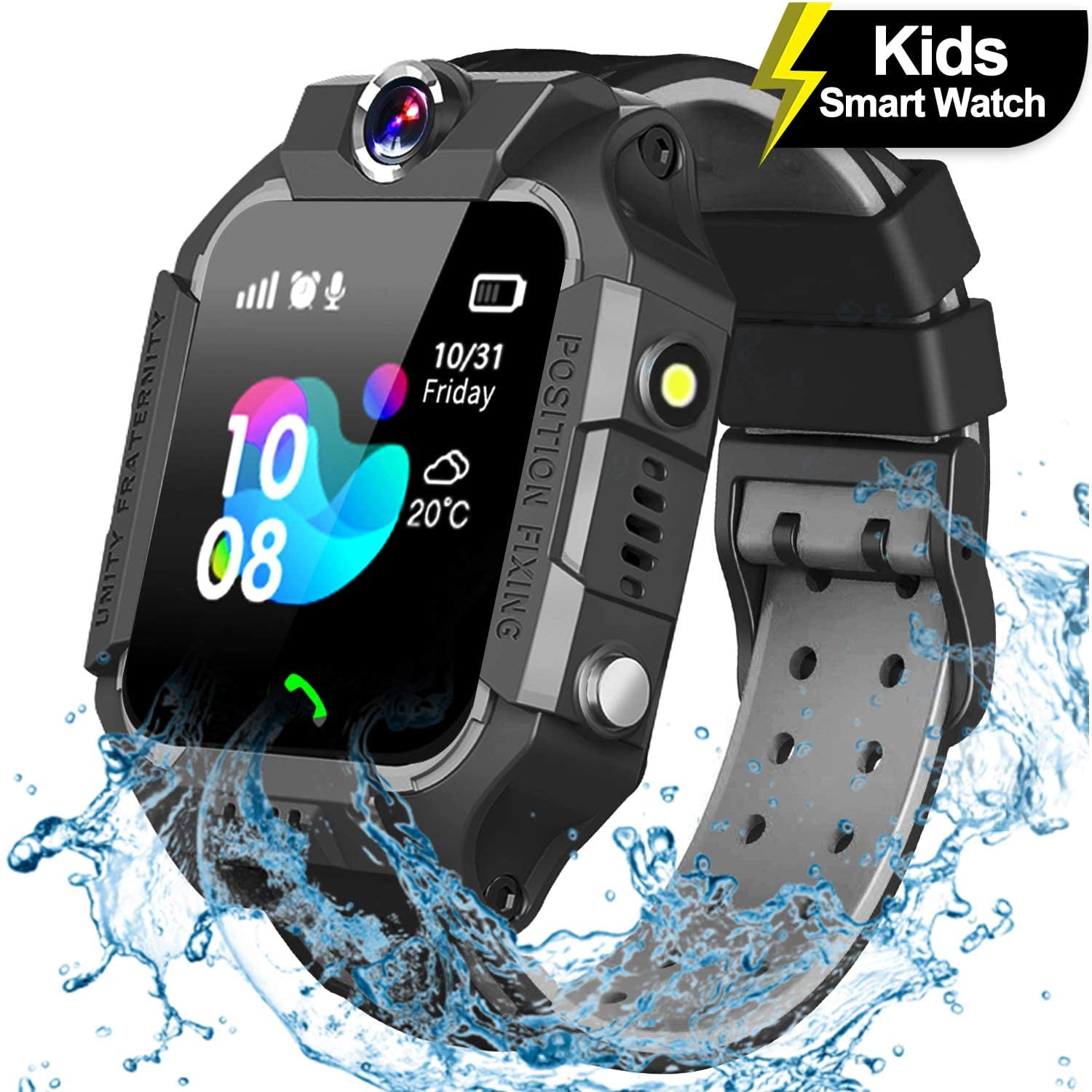 Smart Watch for Kids-IP67 Waterproof Kids Smartwatch Phone with Call Games Alarm Clock Music 12/