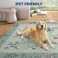 thumbnail image 4 of Garvee 9'x12' Floral Area Rug Modern Print Bordered Carpet, Washable Rug Non Slip Indoor Floor Mat for Living Room Bedroom Dining Room, Green, 4 of 6