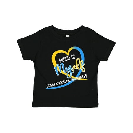 

Inktastic Proud of Myself Down Syndrome Awareness Heart Ribbon Gift Toddler Boy or Toddler Girl T-Shirt