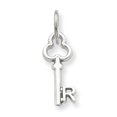 thumbnail image 1 of Pendentif Breloque Collier Monogramme Prénom Initiale Lettre R Délicat en Or Blanc 14k, 1 of 6