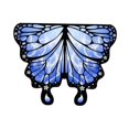 thumbnail image 4 of Disfraz de alas de mariposa para niños, chal novedoso para regalos de fiesta, cumpleaños, espectáculos. Azul marino, 4 of 9