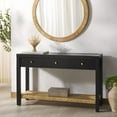 thumbnail image 3 of Safavieh Berlynne Wood and Banana Stem Shelf Console Table in Black / Natural, 3 of 13