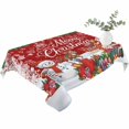 thumbnail image 2 of Red Christmas Table Cloth Waterproof Tablecloths, Xmas Snowman Santa Elk Winter Snowflake Tablecloth Dining Table Cover for Kitchen Party Tabletop Outdoor, Rectangle Tablecloth 60x102 Inch, 2 of 9