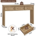 thumbnail image 2 of Joaxswe 47" Modern Wood Long Sofa Table Behind Couch, Console Table with 3 Drawers for Entryway, Oak, 2 of 8
