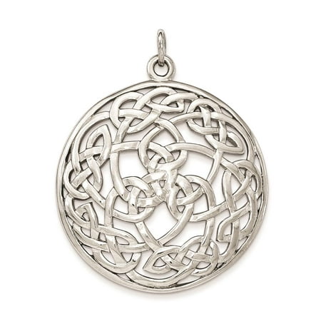 925 Sterling Silver Solid & Polished Celtic Charm Pendant