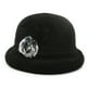thumbnail image 1 of Sombrero redondo para mujer, sombrero vintage con acento floral, 1 of 5