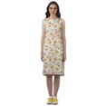thumbnail image 2 of Moomaya Knee Length Summer Dresses Printed Back Slit Boat Neck Shift Dress, 2 of 4