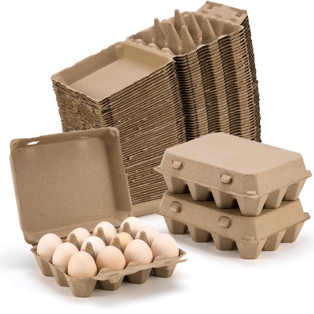 Hueveras CINPIUK, paquete de 50, para 12 huevos, bandeja de pulpa de papel