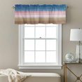 thumbnail image 3 of Pink Blue Brown Kitchen Curtain Valances for Windows Farmhouse Short Curtains, Farmhouse Gradient Wooden Plank Art Rod Pocket Valance Curtain for Bedroom Cafe Living Room, 3 of 8