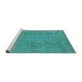 thumbnail image 2 of Ahgly Company Machine Washable Indoor Round Oriental Turquoise Blue Industrial Area Rugs, 7' Round, 2 of 4