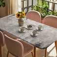 thumbnail image 3 of Gray Brown Table Cloths for 6 Foot Rectangle Tables, Vintage Shabby Texture Making Old Patio Waterproof Elastic Fitted Tablecloths, Washable Rectangular Table Cover for Camping, 3 of 8