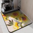 thumbnail image 4 of Washable Rubber Sunflower Cute Floral Dish Drying Mats for Kitchen Counter Home Large Coffee Bar Pad Accessories and Decor for Utensils Stemware 18''x24'', 4 of 7