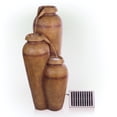 thumbnail image 3 of Alpine Corporation 20" x 19" x 43" Cascading Vase Fountain with LED Lights, Brown, 3 of 12