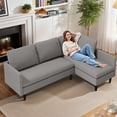 thumbnail image 2 of Sectionale Sofa Bed, Lofka L-Shaped Sleeper Convertible Couch and Sofa for Office, Living Room, Light Gray, 2 of 7