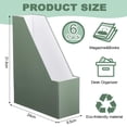 thumbnail image 2 of Sage Green Magazine File Holder Set Of 6 Sturdy Cardboard Desk Organizer With Gold-Tone Label Slots For Home Office Bookshelf, 2 of 7
