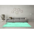 thumbnail image 3 of Ahgly Company Indoor Square Abstract Turquoise Blue Modern Area Rugs, 8' Square, 3 of 4
