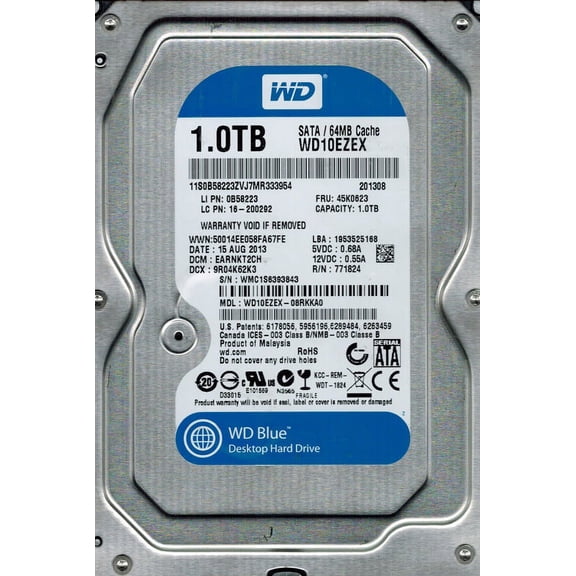 Western Digital WD10EZEX-08RKKA0 DCM: EARNKT2CH 1TB