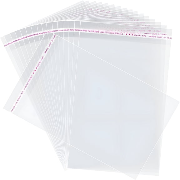 CCOCC Self Sealing Cellophane Bags,8X12 Inches 200 Pcs Clear Resealable Cellophane Bags Self Adhesive