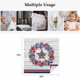 thumbnail image 5 of Patriotic American Flag Cloth Napkins, Blue Red Flowers Wreath Gray Wood Washable and Reusable Dinner Napkins Set of 8, Table Napkin for Kitchen Party Birthday Wedding Hotel Housewarming 20"x20", 5 of 9