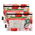 thumbnail image 2 of Lively Strawberries 2 Pack Pencil Pouch for 3 Ring Binder Smooth Zipper Folders with Pockets Clear Window Pencil Case, 2 of 6