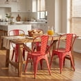 thumbnail image 2 of Vineego Classic Steel Rubber Waterproof Dining Side Chairs, Red (Set of 4), 2 of 6