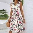thumbnail image 4 of Sundresses For Women 2025, Casual V Neck Sleeveless Floral Tunic Tank Wedding Guest Dress Cocktail Beach Vacation Homecoming Dresses Womens Summer Dresses Casual Dresses (L, Light pink) ZMTing, 4 of 5