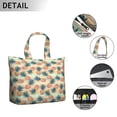 thumbnail image 3 of Travel Tote Bag with Tropical Pineapple Hawaiian Prints Large Capacity Weekender Bag Featuring Exotic Fruit Patterns, Yellow Golden Aesthetic Design, Lightweight Multipurpose, 3 of 5