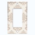 thumbnail image 2 of Metal Light Switch Plate Outlet Cover (Damask Tan - Single Rocker), 2 of 2