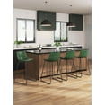 thumbnail image 6 of LainTene 26" Bar Stools Set of 3 – Faux Leather Counter Height Stools with Backrest & Footrest, Heavy-Duty Metal Frame for Kitchen, Bar, Living Room, Green, 6 of 7