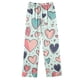 thumbnail image 5 of Puntoco Conjunto de pijama cómodo para mujer, conjunto de pijama con cuello vuelto, manga larga y estampado de amor para el día de San Valentín, 5 of 5