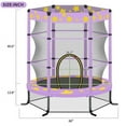 thumbnail image 2 of Mini Trampoline for Kids, 55" Small Round trampoline with Safety Enclosure Net and Safety Pad for Indoor Outdoor, Portable Round Trampoline for 3-9 Years Boys Girls, Purple, 2 of 7